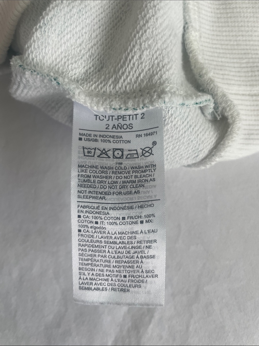 Janie and Jack White Sweatshirt with Teal Green Nature Print 2T (EUC) - Picture 6 of 6